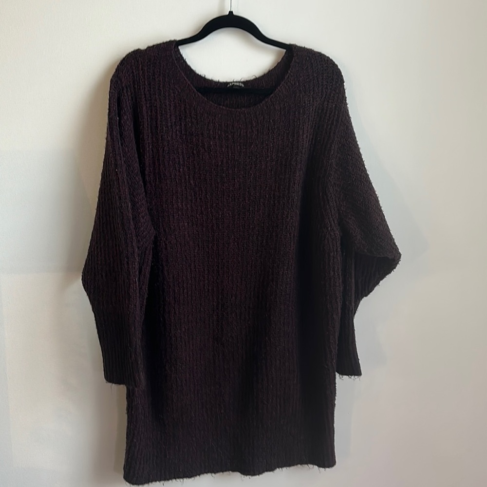 Express Sweater Dress - Wine Color - L